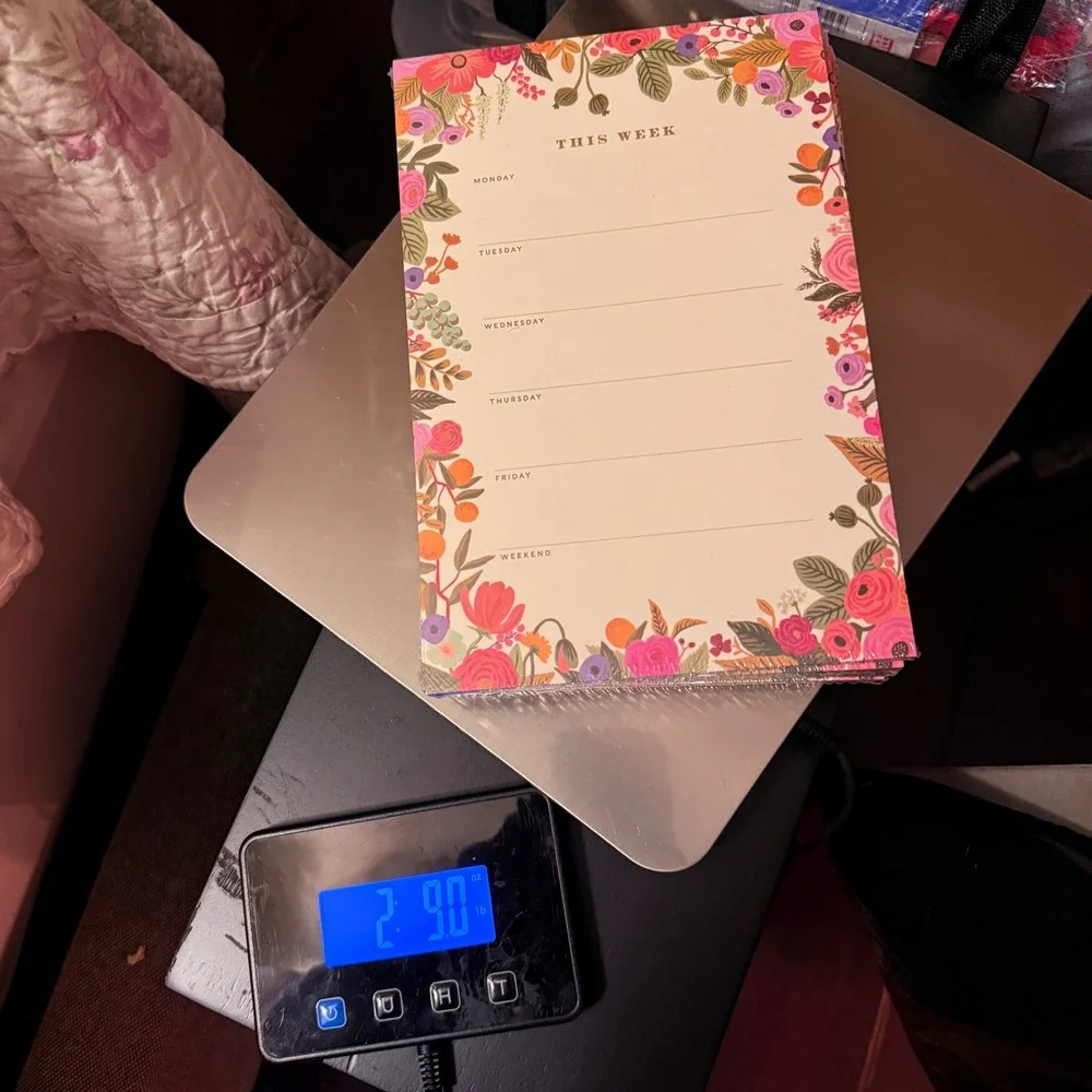 Rifle Paper Co Weekly Desk Notepad Set 5PK Floral Gold Foil NEW Botanic Planner